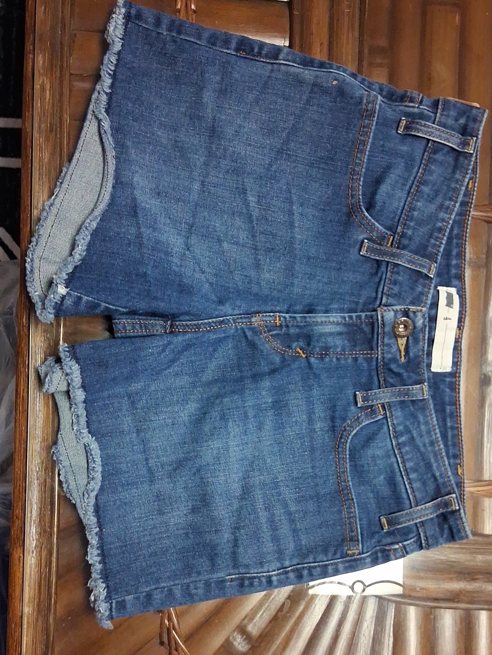 Levi's Blue Boyfriend Denim Shorts with Frayed Hem